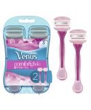 Gillette Venus ComfortGlide Disposable Razors for Women, 2 Count, White Tea Scented Moisture Bars for a Smooth Shave - Buy Online on GoSupps.com