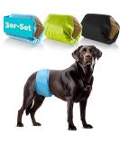 Dog is K nig Male Dog Diapers - Eco-Friendly Washable Incontinence Diapers (3 pcs) | Comfortable Easy to Clean Suction-Strong - Sizes L (50-59cm) in Black Blue Green - Buy Online on GoSupps.com