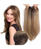 18 Ombre Brown Blonde Hair Topper for Women - Natural Straight Hair Piece for Thinning Hair - Extra Volume, Super Soft Feel - Buy Online on GoSupps.com