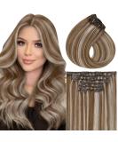 Vivien Extensions | Real Hair Clip-In Extensions | Remy Light Brown & Platinum Blonde P#8/60 | 14 Inch 120g 7 Pieces - Buy Online on GoSupps.com