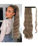 FESHFEN Long Wavy Ponytail Extensions 60cm Body Wavy Wrap Around Hair Ponytails Curly Clip in Synthetic Hairpieces for Women Girls Light Golden Brown & Pale Golden Blonde Mixed 60 cm (Pack of 1) 12/24# Light Golden Brown & Pale Golden Blonde Mixed - Buy Online on GoSupps.com