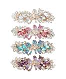 inSowni 4 Pack Luxury Glitter Sparkly Jeweled Gems Korean Decorative Crystal Rhinestone Flower Strong Metal French Barrettes Snap Alligator Hair Clips Headpieces Accessories for Women Girls - Buy Online on GoSupps.com