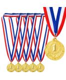 Juvale 6 Pack Gold 1st Place Medals - 15.5-Inch Ribbon for Sports Competitions - Buy Online on GoSupps.com