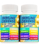 10-in-1 Immune Defense Vitamins with D3, Vitamin C, Zinc - 120 Capsules - Immune Support Supplement for Overall Health - with Echinacea and Elderberry - Buy Online on GoSupps.com