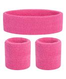 ONUPGO Kids Sweatbands Set - Athletic Cotton Headband & Wristbands for Sports - Pink | Best Sweatband for Children - Buy Online on GoSupps.com
