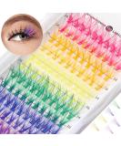 Colored Lash Extensions - 120 Pcs Wispy DIY Rainbow Eyelashes Kit | 14/16mm Mixed Colorful Lashes for Beginners - Buy Online on GoSupps.com