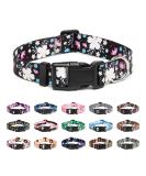 Mercano Adjustable Dog Collar - Soft Nylon Comfort & Patterned Design for Small to Medium Dogs - Flower White (M) - Buy Online on GoSupps.com