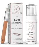 2 in 1 Eyelash Extension Shampoo & Mascara Remover - LONRIS Eyelid Foaming Cleanser | Safe for Extensions & Natural Lashes | Paraben & Sulfate Free | 50ml - Buy Online on GoSupps.com