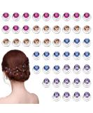 Donleeving 48 Strass Hair Spiral Clips - Shiny Rhinestone Metal Twist Hair Accessories for Brides - Blue Red Rose Purple - Buy Online on GoSupps.com