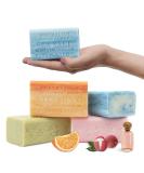 Australian Botanical Soap Variety Pack - 6.6 oz Pure Plant Oil Soaps with Sea Salt, Vitamin C, Valencia Orange, Lemongrass, Lemon Myrtle, Pink Lychee - Vegan-Friendly - Set of 4 - Buy Online on GoSupps.com