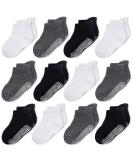 CozyWay Non-Slip Toddler Socks with Grippers | 12 Pairs, 3-5 Years, Black White Dark Grey - Buy Online on GoSupps.com