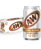 A&W Zero Sugar Cream Soda 12 Pack - 12 fl oz Cans | Refreshing Guilt-Free Beverage | International Shipping Available - Buy Online on GoSupps.com