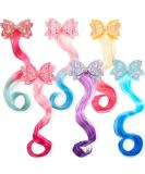 6 Colors Unicorn Wig Hair Clips Bows for Girls - Glitter Style Hair Extensions for Kids Princess Costume Dress Up - Buy Online on GoSupps.com