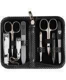 Buy Three Swords Roma 8-Piece Manicure Set | High-Quality Nail Care in Dotted Synthetic Leather Etui | Nail Scissors Clippers Tweezers & Glass Files - Buy Online on GoSupps.com