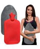 Rubber Hot Water Bottle with Cover - 3L Pain Relief Bag for Menstrual Cramps & Hot/Cold Compress (Grey - Buy Online on GoSupps.com