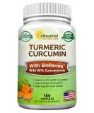 Turmeric Curcumin 1600mg with BioPerine & Black Pepper Extract - 180 Capsules | 95% Curcuminoids, Natural Joint Stiffness Relief - 100% Tumeric Root Powder Supplements - Buy Online on GoSupps.com