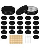 Belle vous round aluminum jar (24 pcs) - 60 ml black metal cans with lid and screw cap - small cans for filling for travel cosmetics sweets as lip balm/cream jar - Buy Online on GoSupps.com