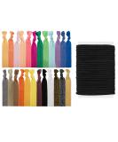 79Style 60Pcs No Crease Elastic Hair Ties - Colorful Ouchless Ribbon & Black Ponytail Holders for Women & Girls - Buy Online on GoSupps.com