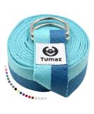 Tumaz Yoga belt/yoga strap/yoga band 15+ colors 180/240/304 cm cotton with an extra safe adjustable D-ring buckle durable and convenient delicate texture-perfect for stretching and fitness 180 cm 03. Bluematch - Buy Online on GoSupps.com
