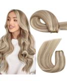 Moresoo 22 Inch Double Weft Human Hair Extensions - Light Brown with Platinum Blonde Sew in Hair Extensions - 100g Pack - #P9A/60 - Buy Online on GoSupps.com
