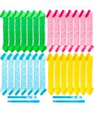 Heatless Curlers Kit - 28 Piece Spiral Curls Styling Set with Hooks - 11.8 Inch - Assorted Colors - Buy Online on GoSupps.com