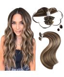 Moresoo Hair Extensions | 1g Hot Fusion Keratin U-Tip Dark Brown & Caramel Blonde | Remy Pre-Bonded 50g 50cm #p4/27 - Buy Online on GoSupps.com
