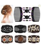Buy Dadabig 7-Piece Pearl Hair Accessories Set | Magic Elastic Clips & Wood Combs for Women & Girls - Stylish & Stretchy Hair Clips - Buy Online on GoSupps.com