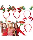 Christmas Headbands 5PCS for Kids & Adults - Holiday Party Costume Accessories with Reindeer Antlers, Santa Hat, Snowman & Tree Design - Festive Photo Booth Prop - Buy Online on GoSupps.com