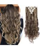 Buy S-noilite Clip-In Hair Extensions - 8PC Partial Set 18 Clips 60cm Dark Brown & Ash Blonde - Natural Look for Effortless Style - Buy Online on GoSupps.com