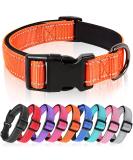 Heele Soft Padded Neoprene Dog Collar for Small & Medium Dogs | Adjustable Reflective Training Collar - Orange Longitudinal 34-52 cm (1 Pack) - Buy Online on GoSupps.com