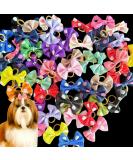 OTKARXUS Dog Hair Bows 48PCS Mixed Colors Dog Bows with Elastic Rubber Bands Puppy Hair Grooming Accessories Dog Hair Bands for Long Hair Puppy Kitten Dogs Cats - Buy Online on GoSupps.com