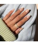 24pcs Short Almond Nude Stick on False Nails with Flowers Pattern - Removable Press on Nails for Women and Girls | Nail Art Accessories - Buy Online on GoSupps.com