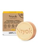NIYOK 2-in-1 solid shampoo + conditioner "Vitamina" (80g) Vegan hair soap Sustainable shampoo & rinse Hair shampoo & hair rinsing 100% natural cosmetics Plastic-free & vegan - Buy Online on GoSupps.com