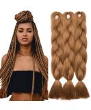 Tess Braids Extensions Brown - 60 cm Jumbo Kanecalon Hair Extensions (3 Pack) for Box Braids - 100g Chestnut Brown #30 - Buy Online on GoSupps.com