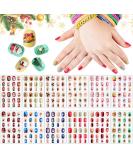 Kalolary 288PC Christmas Press-On Nails for Kids | Fun 3D Santa Snowman Tree Designs | Holiday Nail Art Decoration - Buy Online on GoSupps.com