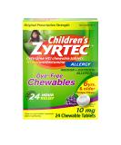 Children's Zyrtec Allergy Chewables | Grape Flavor | Dye-Free | 10mg | 24 Count - Buy Online on GoSupps.com