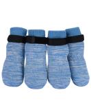 Petloft Anti-Slip Dog Socks - 4 Piece Set for Small & Medium Dogs | Slide-Resistant & Adjustable | Light Blue Paw (2XL) - Buy Online on GoSupps.com