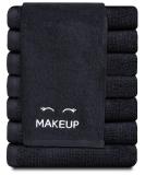 Bleach Safe Black Makeup Towels - 12 Pack | Ultra Soft Cotton Face Washcloths - Buy Online on GoSupps.com