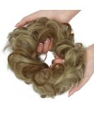 Curly Messy Bun Hair Piece Scrunchie Extension | Ash Blonde Mix Ginger | Updo Hairpiece for Women | Synthetic Chignon Ponytail Accessory - Buy Online on GoSupps.com