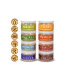 World Seasonings Variety 8 Pack - Greek, Italian, French Fry, Mexican, Chipotle, Curry, Mediterranean, BBQ Dry Rub - Buy Online on GoSupps.com