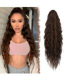 FESHFEN Long Curly Wavy Drawstring Ponytail Extensions Clip in Wavy Synthetic Hairpieces Dark Brown and Light Auburn Drawstring Ponytail Curly Hair Piece Pony Tail Extension for Women 26 inch 26 Inch Dark Brown and Light Auburn - Buy Online on GoSupps.com