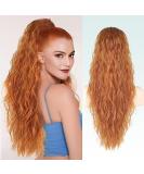 Buy Porsmeer 75 cm Ginger Orange Wavy Curly Ponytail Extension - Natural Clip-In Hair Part for Women | Afro Braid Hair Extension - Buy Online on GoSupps.com