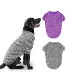 Ranypet 2 Pack Large Dog Sweater - Warm Thick Knitted Winter Clothing for Medium Dogs (3XL) - Purple & Gray - Buy Online on GoSupps.com