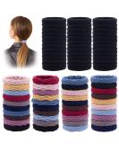 80 Cotton Hair Ties for Women | Multicolored & Black Elastic Hair Bands | Perfect Ponytail Holders - Buy Online on GoSupps.com