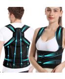 KKM Back Brace Posture Corrector for Men & Women | Adjustable Lumbar Support & Neck Shape | Black (Large 38-45 Inch - Buy Online on GoSupps.com