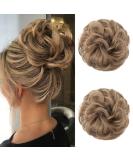Jjstar 2-Piece Hair Part with Rubber Band - Dutt Hair Tie for Women & Girls | Messy Bun Hair Extensions in Brown & Blonde Mix - Buy Online on GoSupps.com