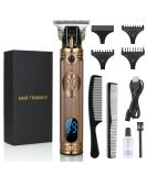 URAQT Cordless Hair Clippers for Men - Beard Trimmer with T-Blade Precision, Grooming Kit with Guide Combs and Hair Combs (Gold) - Buy Online on GoSupps.com