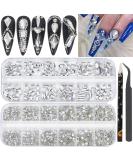 Crystal White Nail Rhinestones Set - 2920 Pcs Multi Shape Flatback Gems for Acrylic Nails & Jewelry Design - Buy Online on GoSupps.com