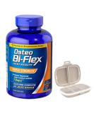 Osteo Bi-Flex Triple Strength 200 Tablets with Travel Pill Organizer - 8 Compartment Portable Case in Khaki | Joint Health Supplement - Buy Online on GoSupps.com