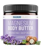 Magnesium Body Butter for Women - Luxurious Lotion with Mango, Shea, and Grapeseed Oil Infused with Magnesium for Legs - Lavender, Tea Tree, and Cedarwood Scent - Buy Online on GoSupps.com